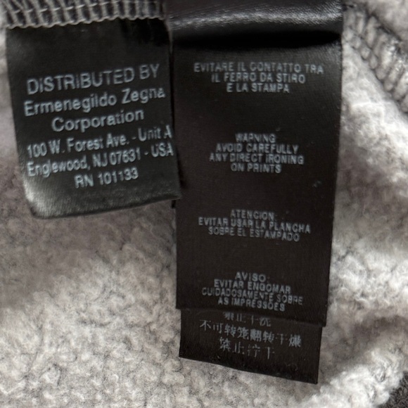 Zegna Sport Men’s 1/4 Zip Pullover Sweater Fleece Gray High Neck Size XL Casual - Picture 9 of 9